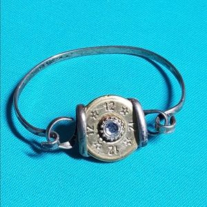 Rustic bullet casing bangle bracelet